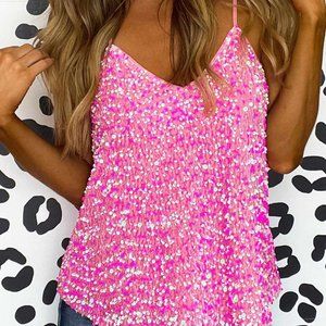 Pink Sequin Tank
